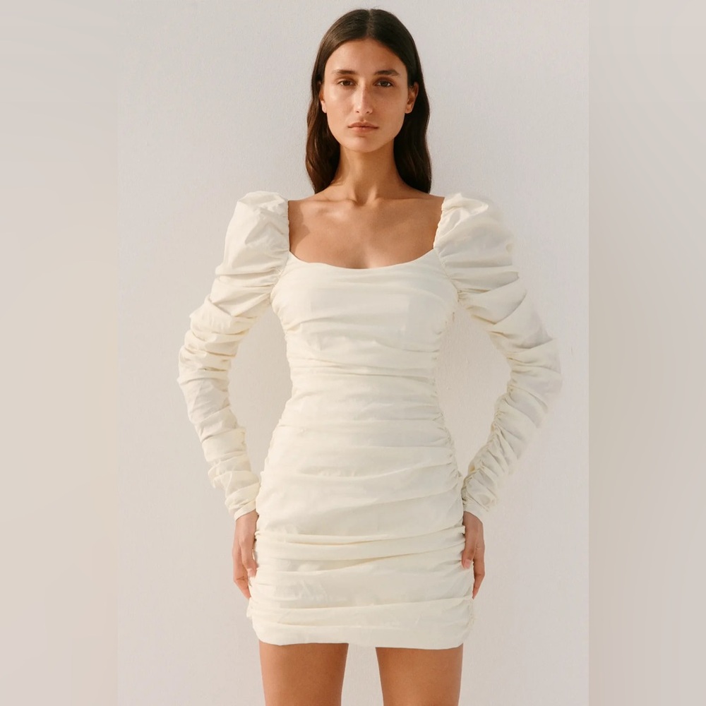Caroline Constas
MAXINE RUCHED PUFF SLEEVE MINI DRESS
